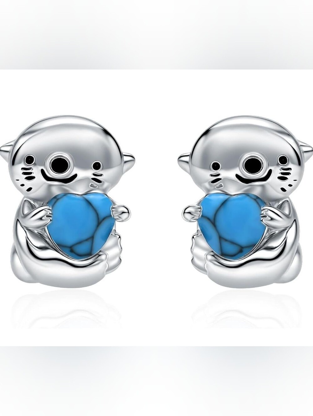 Otter Earrings | 925 Sterling Silver Posts | Turquoise